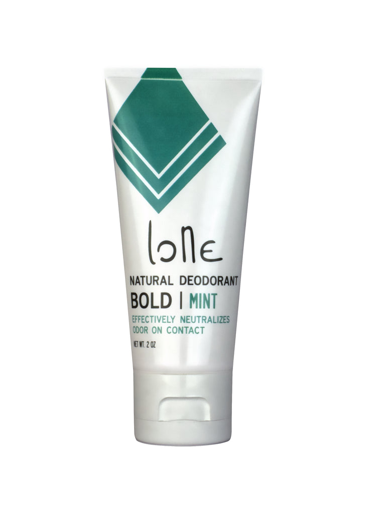 Bold Mint Natural Deodorant. Baking soda free. Clean, non-toxic ingredients keep you smelling fresh all day!