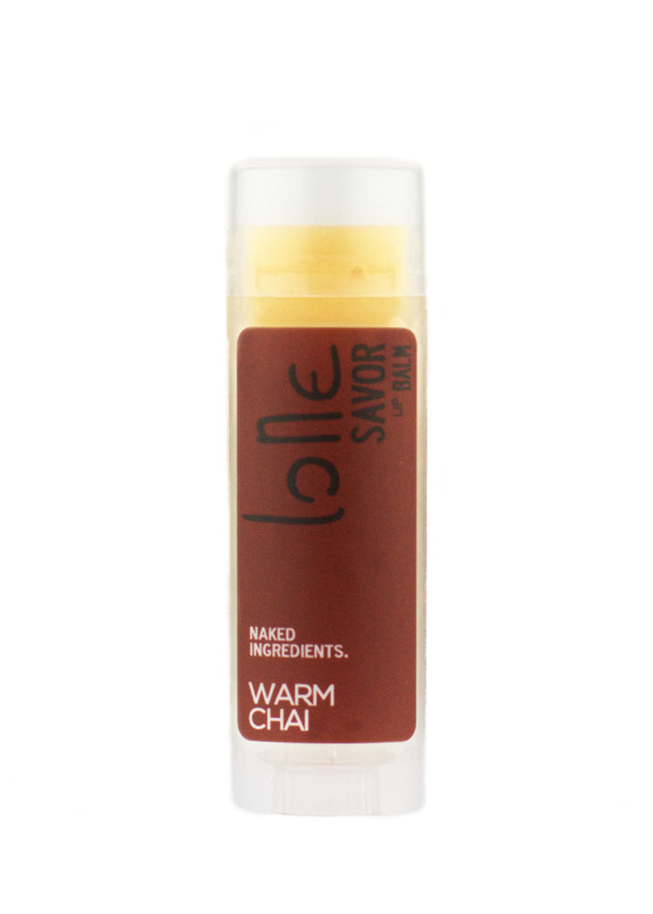 Warm Chai natural and organic coconut oil lip balm. Chai Tea and Vanilla Beans are extracted in Organic Coconut Oil to create this warm and cozy scent. 
